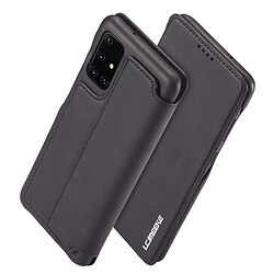 Etui en PU style rétro avec porte-carte noir pour votre Samsung Galaxy A71