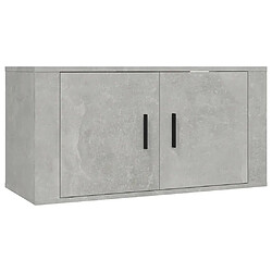 Maison Chic Meuble TV scandinave mural Banc TV suspendu pour salon - Gris béton 80x34,5x40 cm -MN68809