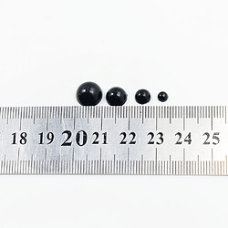 Avis perles demi-perles noires à dos plat cabochon pour bricolage scrapbooking 8mm 150pcs