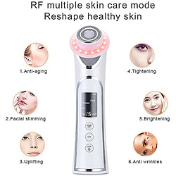 Chrono Machine de beauté RF, lifting facial, machine de beauté faciale importée, instrument de beauté photonique EMS LED, masseur facial, lifting facial raffermissant(Blanc)