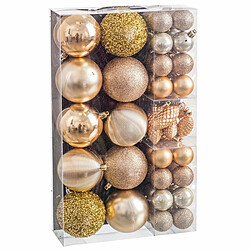 BigBuy Christmas Boules de Noël Doré (50 Unités)