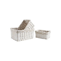 Aubry Gaspard Grandes corbeilles osier blanc (Lot de 3).