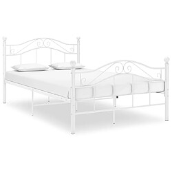 Maison Chic Lit adulte - Lit simple Cadre de lit,Structure du lit Contemporain Blanc Métal 120x200 cm -MN86296