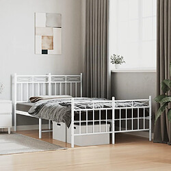 Maison Chic Lit adulte - Lit simple Cadre de lit métal avec tête de lit/pied de lit,Structure du lit Contemporain pour chambre blanc 120x200cm -MN49400