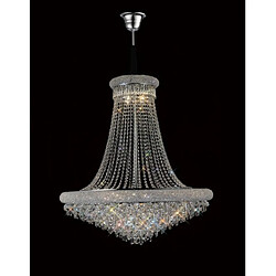 Luminaire Center Suspension Alexetra 20 Ampoules chrome poli/cristal