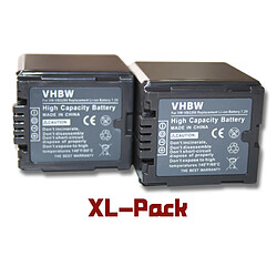 vhbw set de 2 batteries 2000mAh pour caméscope Panasonic HDC-DX1, HDC-SD9, SD20, SD100, SD200, SD300, SD600, SD707, HDC-SDT750