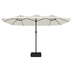 Acheter vidaXL Parasol de jardin à double tête avec LED blanc sable 449x245 cm