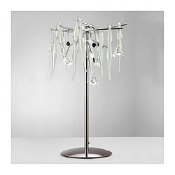 Luminaire Center Lampe de Table Cygnet 6 Ampoules chrome poli/blanc dépoli/cristal