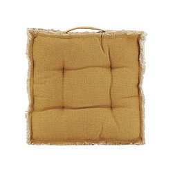 Avis Aubry Gaspard Coussin de sol en coton 40 x 40 cm moutarde.