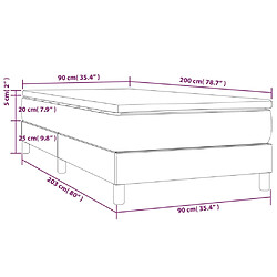 vidaXL Sommier à lattes de lit avec matelas Blanc 90x200 cm Similicuir pas cher