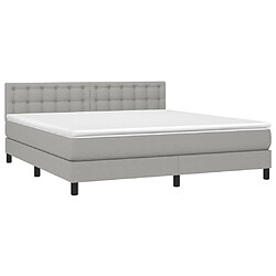 Avis Maison Chic Lit adulte- Lit + matelas,Sommier à lattes de lit et matelas et LED Gris clair 180x200 cm -GKD82884