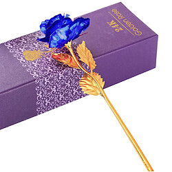 24K Or Forever Rose Fleur Artificielle Trempée Cadeau De La Saint-Valentin Pour Son Bleu