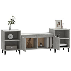 Avis vidaXL Meuble TV Gris béton 160x35x55 cm Bois d'ingénierie