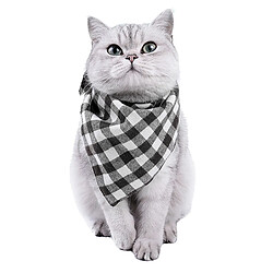 Acheter Pet Dog Bandana Collar Neckerchief Triangle Plaid Saliva Serviette Chat Fournitures Blanc