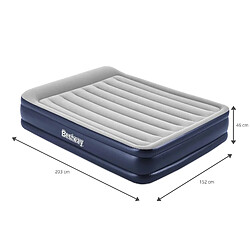 Avis Matelas Gonflable Double Bestway 203x152x46 cm Gonfleur Intégré Tritech Gris