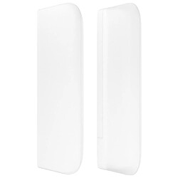 Avis vidaXL Tête de lit avec oreilles Blanc 203x16x78/88 cm Similicuir