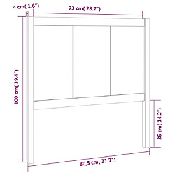 vidaXL Tête de lit 80,5x4x100 cm Bois massif de pin pas cher