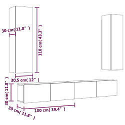 vidaXL Ensemble de meubles TV 4 pcs Chêne sonoma Bois d'ingénierie pas cher