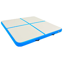 vidaXL Tapis gonflable de gymnastique avec pompe 200x200x20cm PVC Bleu