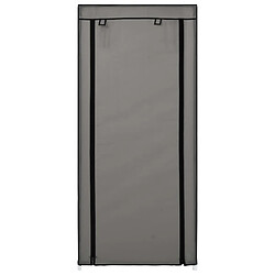 Avis vidaXL Armoire à chaussures avec housse Gris 58x28x106 cm Tissu