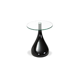 ICONIK INTERIOR Table d'appoint ronde design - Verre - Lawa Bistro Noir