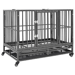 vidaXL Cage pour chiens avec roues Acier 92x62x76 cm