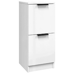 vidaXL Buffet Blanc brillant 30x30x70 cm Bois d'ingénierie