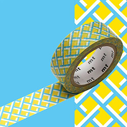 Masking tape tressage fond jaune - 1,5 cm x 7 m