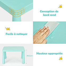 Helloshop26 Ensemble table et chaises pour enfants pour jouer manger dessiner apprentissage pour enfants 1 à 7 ans vert 20_0008535