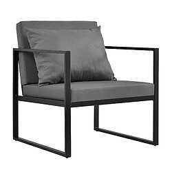 Helloshop26 2 x chaises extérieures robustes avec coussins confortables noir 70 x 60 x 60 cm 03_0000173