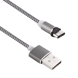 Avis Wewoo Câble gris pour Samsung Galaxy S8 et S8 + / LG G6 / Huawei P10 P10 Plus / Oneplus 5 / Xiaomi Mi6 & Max 2 / autres Smartphones 360 Degrés Rotation 1m Weave Style USB-C / Type-C à USB 2.0 Forte Magnétique Chargeur avec Indicateur LED,