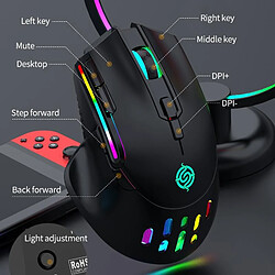 Acheter Yonis Souris Gaming RGB 9 Boutons Sans Fil 3200DPI