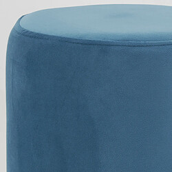 Aubry Gaspard Pouf en velours et métal doré (Lot de 2) bleu.