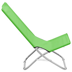 Avis vidaXL Chaises de plage pliables lot de 2 Vert Tissu