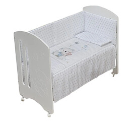 Interbaby Lit Bébé Lovely Premium avec 3 Pcs textiles Oso Bleu