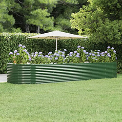 Maison Chic Jardinière,Lit surélevé de jardin - Bac à fleurs - pot de fleur Vert 447x140x68cm Acier enduit de poudre -GKD95344