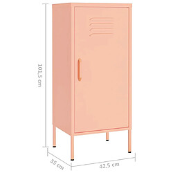 vidaXL Armoire de rangement Rose 42,5x35x101,5 cm Acier pas cher