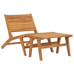 Maison Chic Chaise de jardin - Fauteuil d'extérieur avec repose-pied Bois de teck solide -MN23707