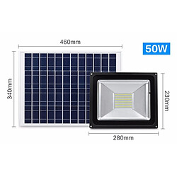 Acheter Wewoo LED Avec panneau solaire 50W 96 IP65 imperméabilisent la lumière d'inondation intelligente avec le et la télécommande