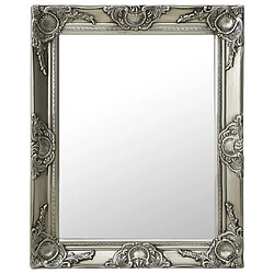 Maison Chic Miroir mural style baroque | Miroir Décoration pour Maison Salle de Bain 50x60 cm Argenté -GKD78916