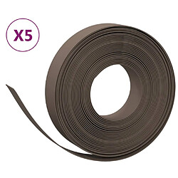 vidaXL Bordures de jardin 5 pcs marron 10 m 10 cm polyéthylène