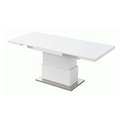 Avis Vente-Unique Table extensible et relevable LAURIA - 2 en 1 - MDF laqué - Blanc