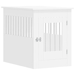 vidaXL Meuble de cage pour chiens blanc 55x80x68 cm bois d'ingénierie