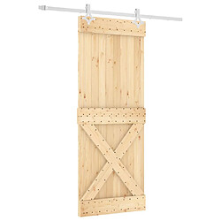 vidaXL Porte coulissante et kit de quincaillerie 80x210 cm pin massif