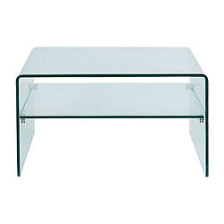 Avis Vente-Unique Table basse carrée STILEOS - Double plateau - Verre trempé