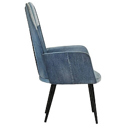 Avis vidaXL Chaise à oreilles Denim patchwork Toile