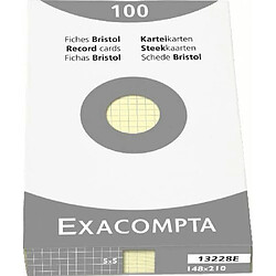 Exacompta Etui de 100 fiches bristol - quadrille 5x5 non perfore 148x210mm