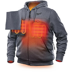 Milwaukee - Sweat à capuche chauffant gris taille XL 12V sans batterie ni chargeur - M12 HH GREY3-0 (XL)