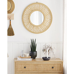 Beliani Miroir BACATA 60 cm Bois clair