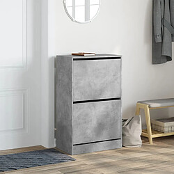 Avis Maison Chic Armoire à chaussures | Meuble de rangement à chaussures Meuble d'Entrée gris béton 60x34x96,5 cm bois d'ingénierie -MN43583